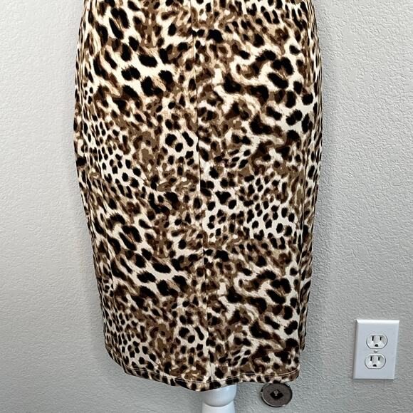 Catherine Malandrino Leopard Animal Print Midi Sheath Dress NWT Medium - Picture 9 of 11